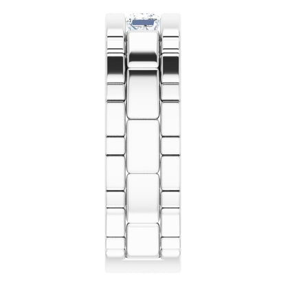 14K White Gold 9/10 CTW Natural Diamond Band