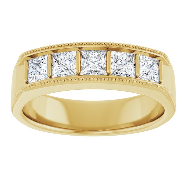 1 1/4 CTW Natural Diamond Milgrain Band