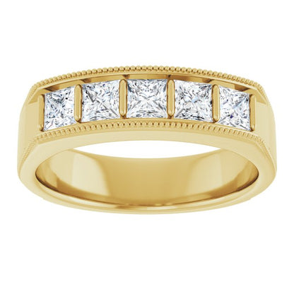 1 1/4 CTW Natural Diamond Milgrain Band