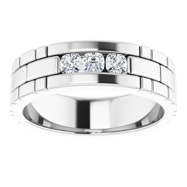 14K White Gold 1/2 CTW Natural Diamond Band