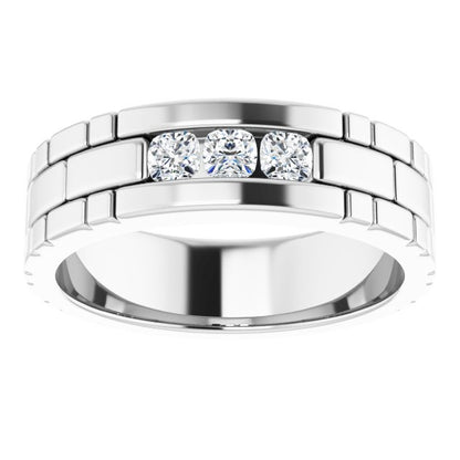 14K White Gold 1/2 CTW Natural Diamond Band