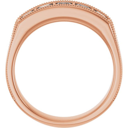 1 1/4 CTW Natural Diamond Milgrain Band