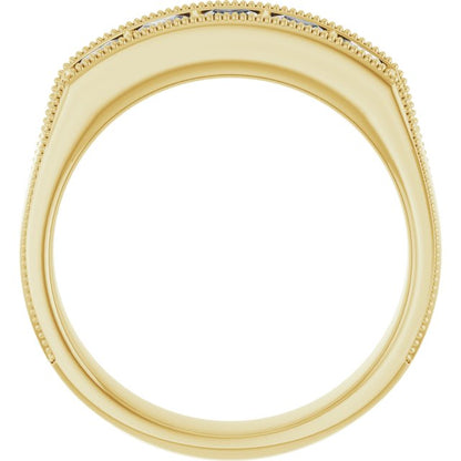 1 1/4 CTW Natural Diamond Milgrain Band