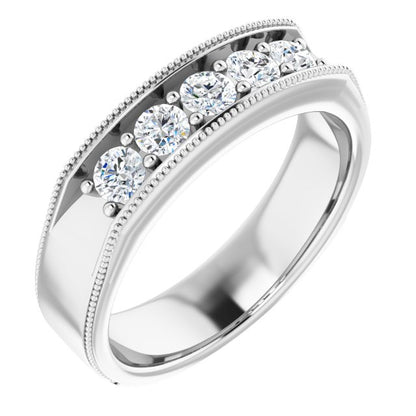 3/4 CTW Natural Diamond Milgrain Band