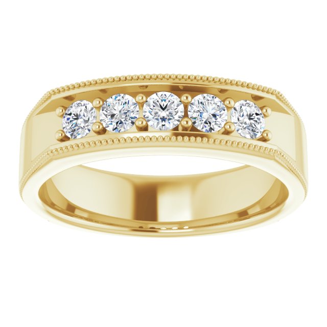 5/8 CTW Natural Diamond Milgrain Band