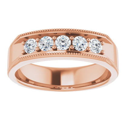 5/8 CTW Natural Diamond Milgrain Band