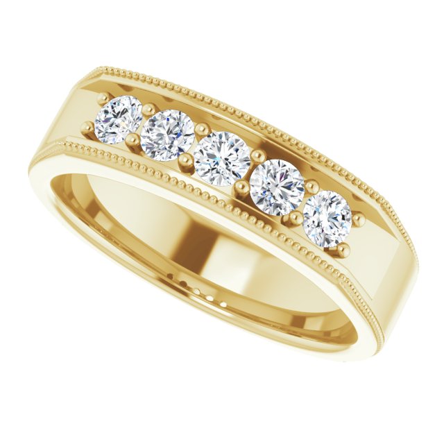 5/8 CTW Natural Diamond Milgrain Band