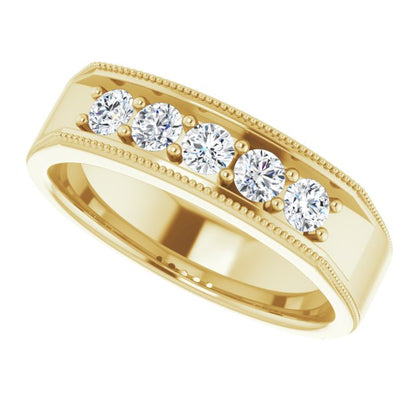 5/8 CTW Natural Diamond Milgrain Band