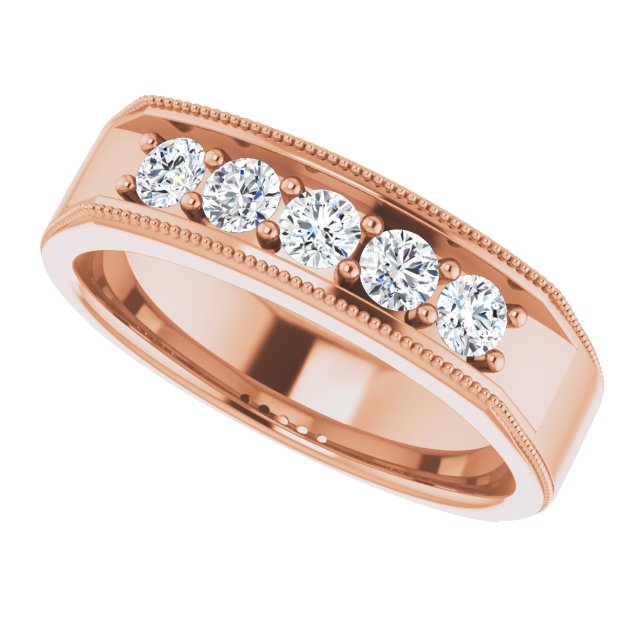 5/8 CTW Natural Diamond Milgrain Band