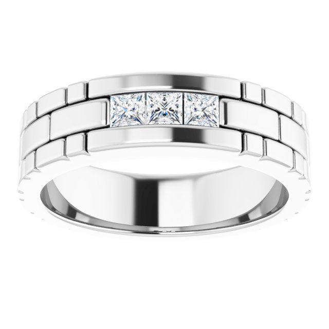 14K White Gold 3/8 CTW Natural Diamond Band