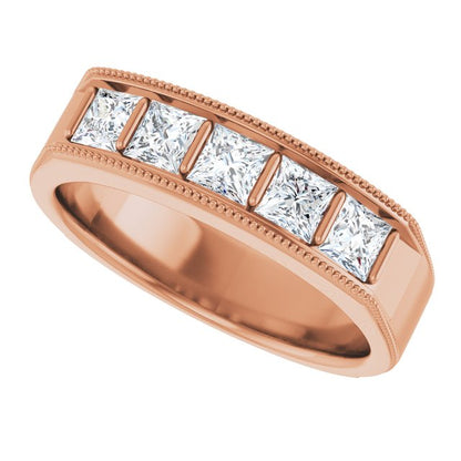 1 1/4 CTW Natural Diamond Milgrain Band