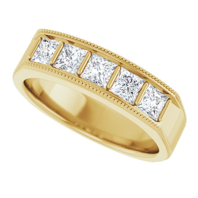 1 1/4 CTW Natural Diamond Milgrain Band