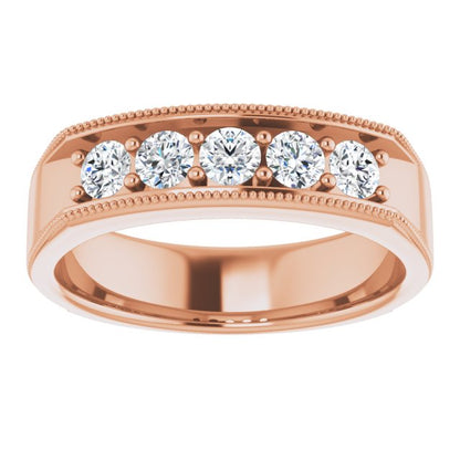 3/4 CTW Natural Diamond Milgrain Band