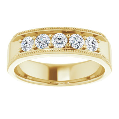 3/4 CTW Natural Diamond Milgrain Band