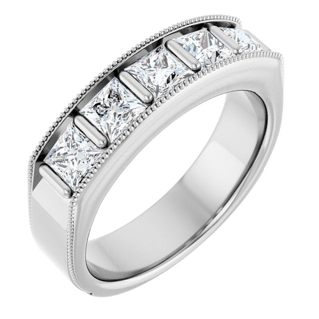 1 9/10 CTW Natural Diamond Milgrain Band