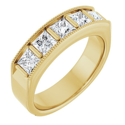 1 9/10 CTW Natural Diamond Milgrain Band