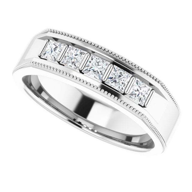 5/8 CTW Natural Diamond Milgrain Band