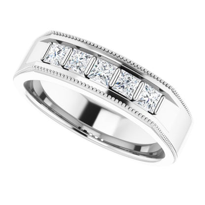5/8 CTW Natural Diamond Milgrain Band