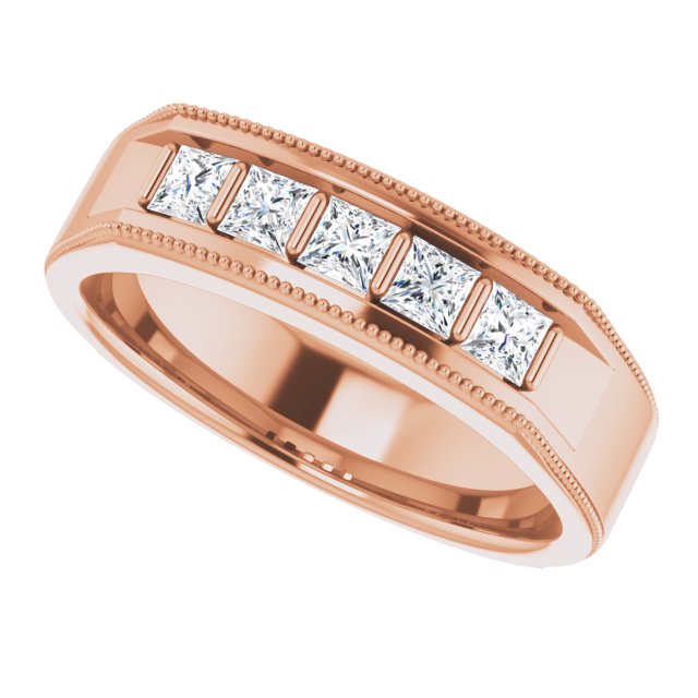 5/8 CTW Natural Diamond Milgrain Band