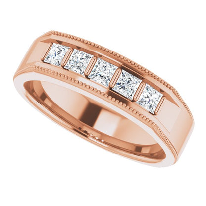 5/8 CTW Natural Diamond Milgrain Band