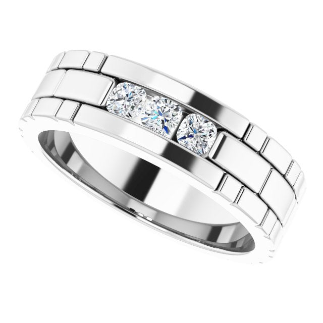 14K White Gold 1/2 CTW Natural Diamond Band