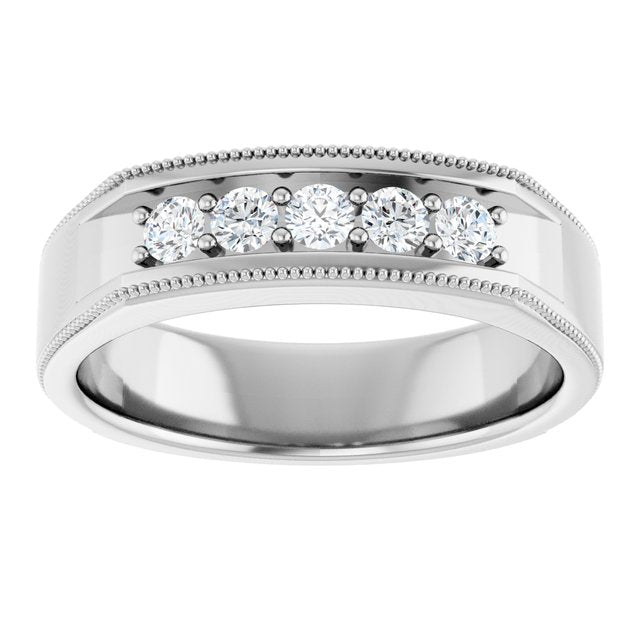 3/8 CTW Natural Diamond Milgrain Band
