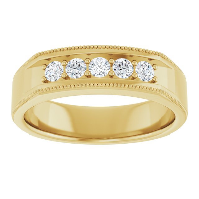 3/8 CTW Natural Diamond Milgrain Band