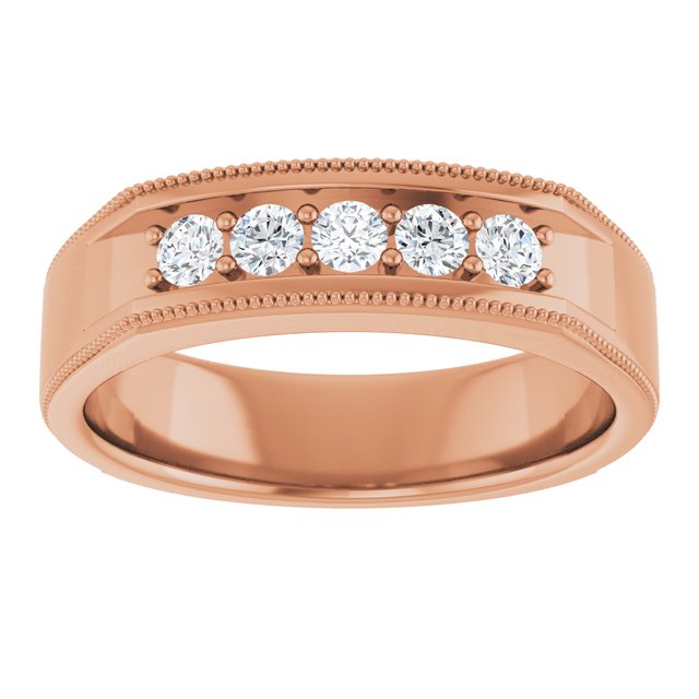 3/8 CTW Natural Diamond Milgrain Band