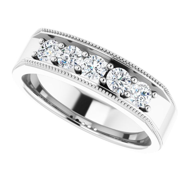 3/4 CTW Natural Diamond Milgrain Band