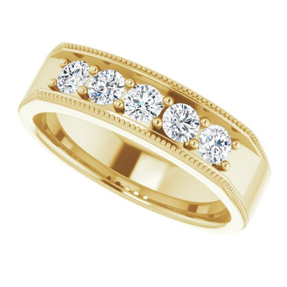 3/4 CTW Natural Diamond Milgrain Band