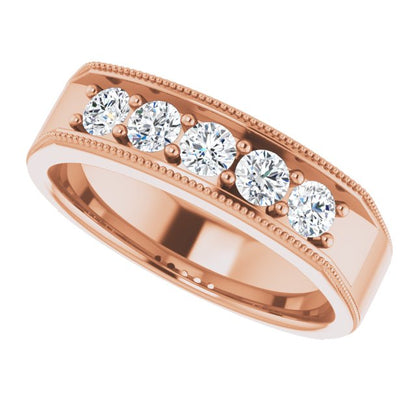 3/4 CTW Natural Diamond Milgrain Band