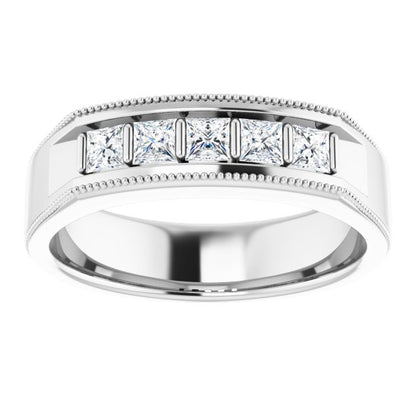 5/8 CTW Natural Diamond Milgrain Band