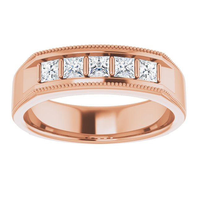 5/8 CTW Natural Diamond Milgrain Band