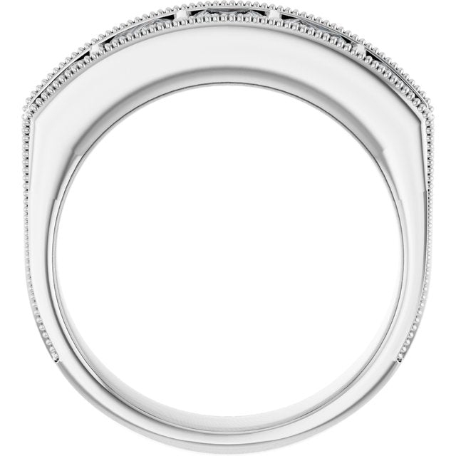 2 5/8 CTW Natural Diamond Milgrain Band