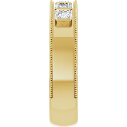 1 1/4 CTW Natural Diamond Milgrain Band
