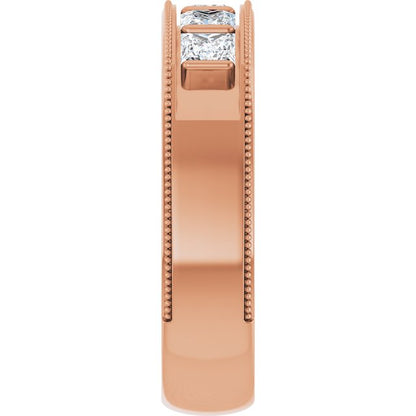 1 1/4 CTW Natural Diamond Milgrain Band