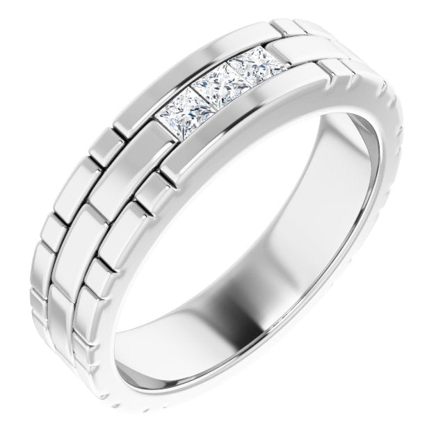 14K White Gold 1/4 CTW Natural Diamond Band