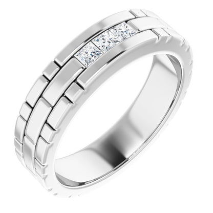 14K White Gold 1/4 CTW Natural Diamond Band