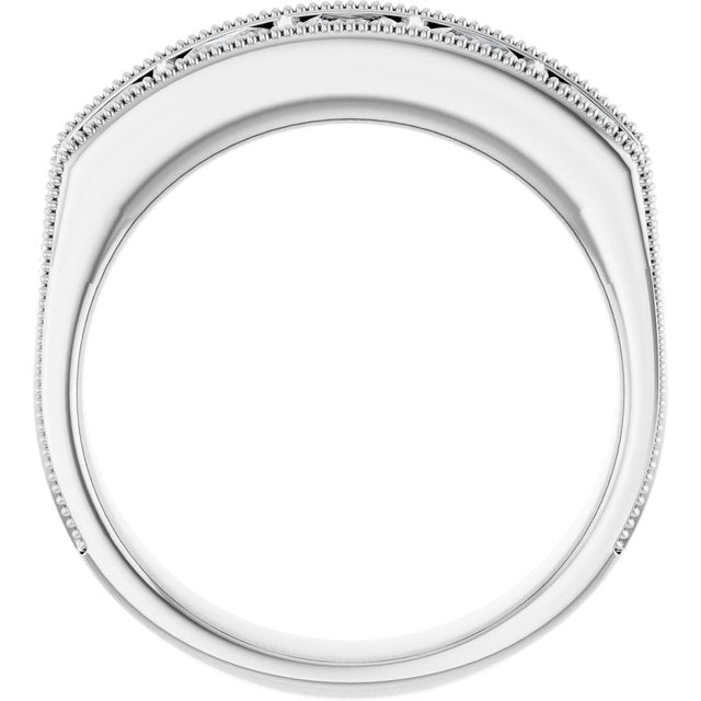 1 9/10 CTW Natural Diamond Milgrain Band