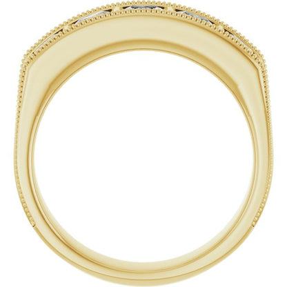 1 9/10 CTW Natural Diamond Milgrain Band