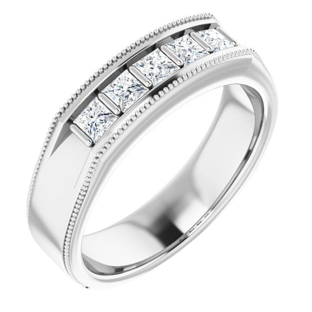 5/8 CTW Natural Diamond Milgrain Band