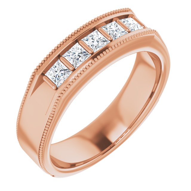 5/8 CTW Natural Diamond Milgrain Band