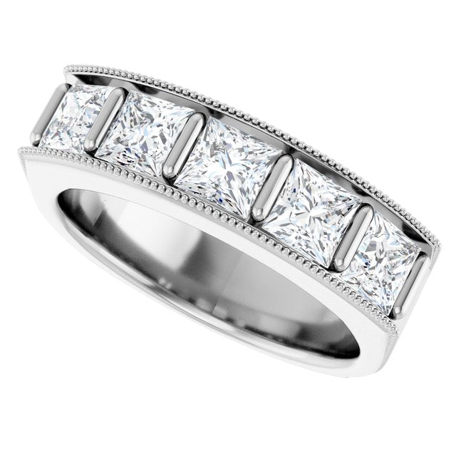 2 5/8 CTW Natural Diamond Milgrain Band