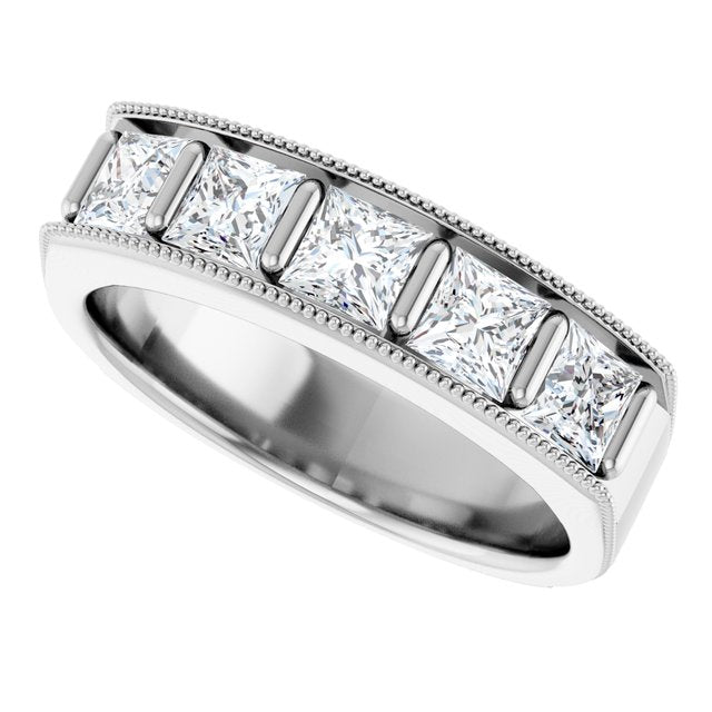 1 9/10 CTW Natural Diamond Milgrain Band