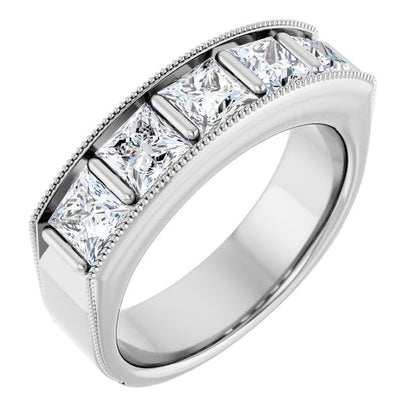 2 5/8 CTW Natural Diamond Milgrain Band