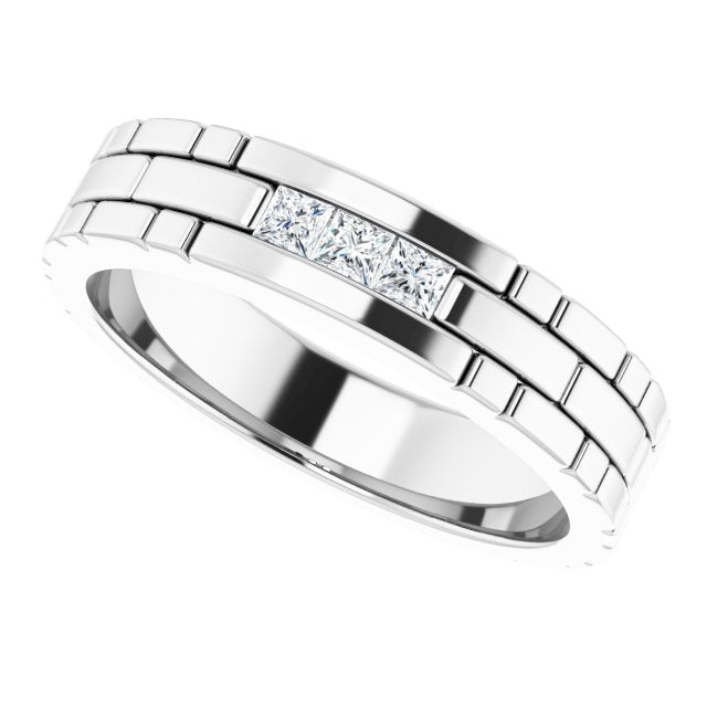14K White Gold 1/5 CTW Natural Diamond Band