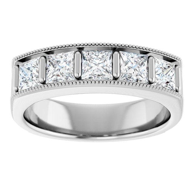 1 9/10 CTW Natural Diamond Milgrain Band