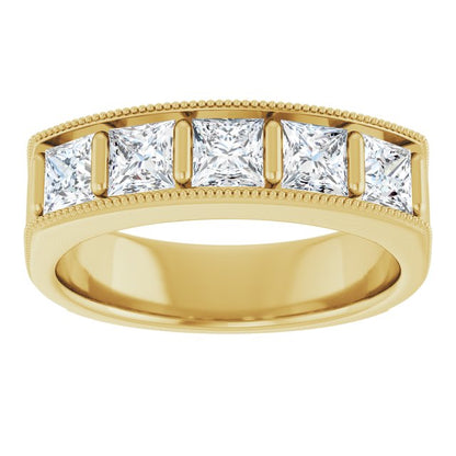 1 9/10 CTW Natural Diamond Milgrain Band