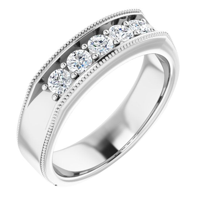 5/8 CTW Natural Diamond Milgrain Band