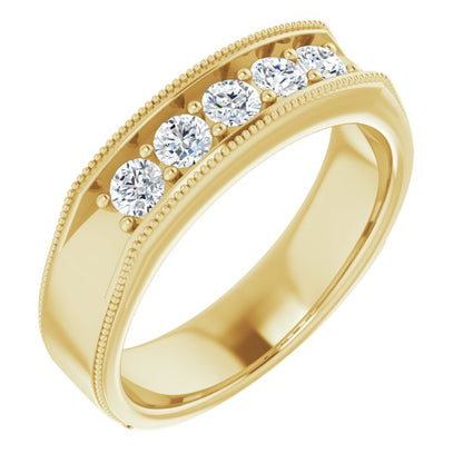 5/8 CTW Natural Diamond Milgrain Band